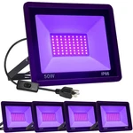 4 Pack 50w Led Black Lights, Flood Blacklight With Plug, Ip66 Waterproof Outd.... Fixed Price $49.28.