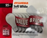 One Pack Of 8 Sylvania 95w Xtra Life Soft White A19 Light Bulbs. Fixed Price $29.99.