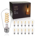 E26 Dimmable Spiral Led Bulb, Soft White 2700k, St58/st19 Antique Filamen.... Fixed Price $36.74.