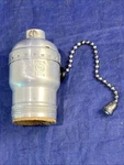 Lamp Bulb Socket Pull Chain Ge Light Nicel Aluminum ? General Electric Vintage. Fixed Price $20.00.