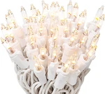 35 Led Clear Christmas Lights On White Wire Cord, Ul Approved, Indoor And Outdoo. Fixed Price $31.61.
