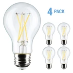 4 Pack 8w =60w Dimmable A19 Led Filament Bulbs 27k Warm White Clear E26 Base. Fixed Price $15.95.