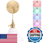 Shenmoyl Battery Led Wall Sconce, White Lily Shade, Rechargeable, Remote Control. Fixed Price $69.35.