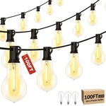 Porbench 100ft Led Outdoor String Lights With 50+3 Shatterproof Bulbs(gourd Shap. Fixed Price $61.59.