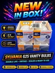 Sylvania 40w G25 Vanity Light Bulbs 2 Pack 120v Double Life Sealed Nos. Fixed Price $31.99.