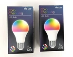 Via Led Color Changing Bulb A19 16 Colors 2 Packs. Fixed Price $11.99.