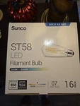 Sunco St58 Led Filament Bulb 850 Lumens 16 Pack 07 Wattage. Fixed Price $19.98.