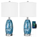 Tpamswo Modern Coastal Table Lamps 23 High Blue Gray Handcrafted. Fixed Price $111.70.
