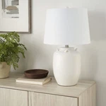 Nourison 24" White Farmhouse Ceramic Pottery Jug Table Lamp For Bedside. Fixed Price $113.49.