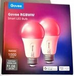 (2-pack) Govee 1000lm Rgbww 9w E26 Smart Led Bulb H6006. Fixed Price $21.67.
