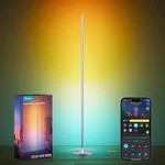 Govee Rgbic Floor Lamp, Led Corner Lamp With Music Sync- Silver. Fixed Price $71.99.