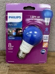 Philips 8a19/led/blue/p/nd 120v 4/1fb Led,8 W,a19,medium Screw (e26) 54yp59. Fixed Price $10.99.