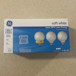 Ge General Electric 60 Watt Decorative Globe Bulb G25 Medium Base 3 Pack 640 Lum. Fixed Price $19.99.