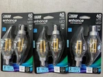 6x Feit Electric Enhance 60w Candelabra Dimmable Daylight Led Light Bulbs E12. Fixed Price $18.44.