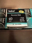 10pk Halco 40w 130v G25 Clear Decorator 3" Globe Light Bulbs Nib!. Fixed Price $39.99.
