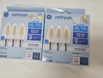 Lot Of 2-ge Refresh Led Cool White Chandelier Bulbs, 60 Watt Equivalent, 5.5. Fixed Price $22.58.