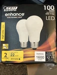 Feit Electric 2 Pack Dimmable Bright White A19 Led Light Bulbs 3000k 1600 Lumens. Fixed Price $9.99.