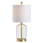 Jonathan Y Jyl1033a 19.5" Modern Glam Clear Glass Table Lamp Brass Gold Bedside. Fixed Price $85.97.