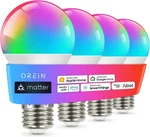 Orein Matter Smart Light Bulb, Bulbs Work With Apple Home, Alexa, Go. Fixed Price $46.99.