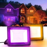 L Lohas Led Orange And Purple Halloween Flood Light Outdoor, 2 Pack . Fixed Price $49.43.
