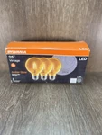 3 Pack Sylvania 25w Vintage Amber Glow Led Dimmable G25 Warm Light Bulbs. Fixed Price $14.99.