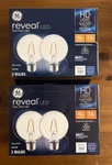 Ge 40w, Clear 350 Lumen Decorative G 25 Shape Medium Screw 4 Bulbs Hd Reveal Led. Fixed Price $34.00.