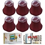Go&so Burgundy Silk Chandelier Shades Set Of 6 With Dark Petal Braid Clip-on Lam. Fixed Price $70.74.