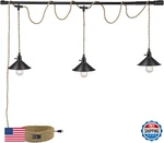 Kenmi 3-light Plug-in Pendant Light, 22ft Hemp Rope, E26, 60w Max. Fixed Price $50.61.