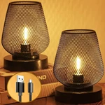 Ubright 2 Pack Battery Operated Lamp Rechargeable Outdoor Table Black. Fixed Price $62.99.