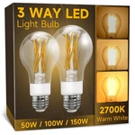 3 Way Light Bulbs 50 100 150w Equivalent, Soft White 2700k, Three. Fixed Price $27.46.