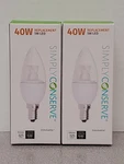 2 Pack Simply Conserve 5 Watt Dimmable Candelabra Led Light Bulbs-warm White. Fixed Price $9.99.
