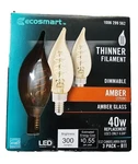 Ecosmart 40-watt Equivalent Ba11 Dimmable E12 Candelabra Fine Bendy Filament Led. Fixed Price $9.29.