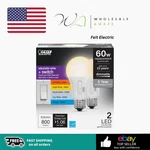 Feit Electric A19 Led Light Bulb, 60w Equivalent, Dimmable, Color Selectable 6-w. Fixed Price $14.99.