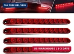Alfu 4pcs Red 11 Led 16 Inches Trailer Light Bar Ip65 Waterproof For Park Turn S. Fixed Price $51.61.