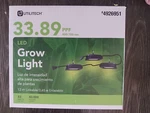 Utilitech Led Grow Light 33.89ppf Z-xy-grsl 33w 40,000 Hours. Fixed Price $35.00.