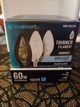 Ecosmart 60-watt Equivalent B11 Dimmable E12 Candelabra 3 Pack Lot Of 4. Fixed Price $16.61.
