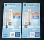 Lot Of 2 Ge T10 Led Light Bulbs Decorative Arctic White Cool Daylight 40w / 5.5w. Fixed Price $8.00.