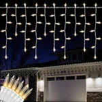 Lamphome 6.2ft 100 Clear Icicle Lights, White Wire, Indoor/outdoor Christmas .... Fixed Price $22.51.