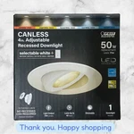 Feit Electric White 4 Inch W Aluminum Led Recessed Downlight 50 Watt New Ship. Fixed Price $20.00.