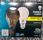 Ecosmart 40w A19 Bright White 3000k Thinner Filament Clear Led Bulb 2 Pack. Fixed Price $9.59.