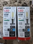 2 Satco 5.5w B11 Led 4000k Candelabra Base Dimmable - 60w S21276 Light Bulb. Fixed Price $14.99.
