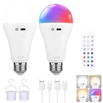 2 Pack 5200mah Rechargeable Light Bulbs Pack, 3 Color Temperatures+12 Rgb. Fixed Price $35.94.