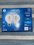 Ge Refresh 2-pack 60 Watt 5.5 W G25 Daylight Med Base Globe Clear Light Bulbs. Fixed Price $8.69.