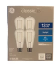 4 Ge Classic 60-watt Clear St19 Daylight Bright Led Bulbs W/standard Medium Base. Fixed Price $17.20.