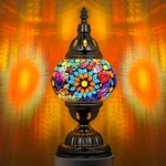 Marrakech Turkish Moroccan Tiffany Mosaic Table Lamp Bronze Base Handmade Colorf. Fixed Price $49.67.