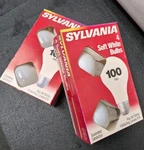 Sylvania Soft White 100 Watt Light Bulbs Nos Two Sealed 4 Packs - 8 Total. Fixed Price $38.00.
