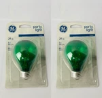 Lot Of 2 Ge 25w Party Light Green A19 Bulb Type Specialty Bulb, New. Fixed Price $14.88.