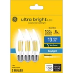 Ge 3pk 100w Decorative Ultra Bright Led Bulb Light Bulbs Clear Daylight. Fixed Price $15.50.