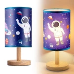 Kids Space Lamp Fabric Nightstand Table Lamps Boy Girl Reading Room Desk Light. Fixed Price $36.39.