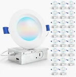 Sunco 23 Pack 4 Inch Led Recessed Light, Ceiling Canless Lights, Baffle, 5cct. Fixed Price $79.95.
